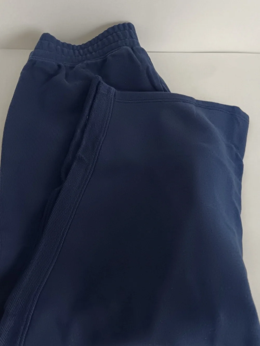 Denim & Co. Beach REG Tideline Terry Crop Pants with Pockets, Navy Sz M a725874